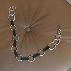 Gold Link and Black Fabric Accent Women’s Belt